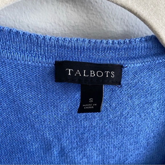 TALBOTS Blue Cashmere Blend Cardigan Sweater S - Picture 6 of 9